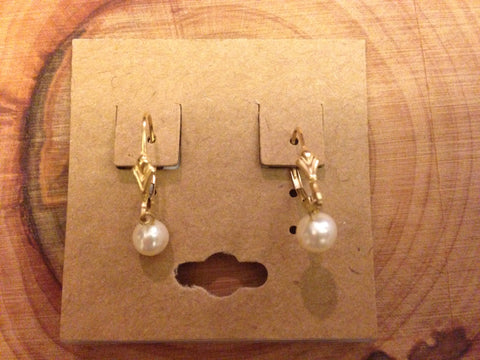 gold pearl drop earings