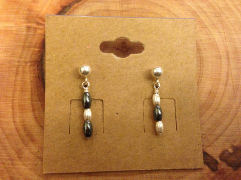 hematite and sterling silver earings