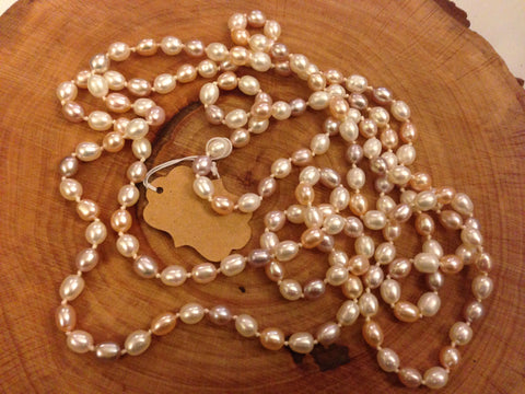 natural color pearl neckace - 50"