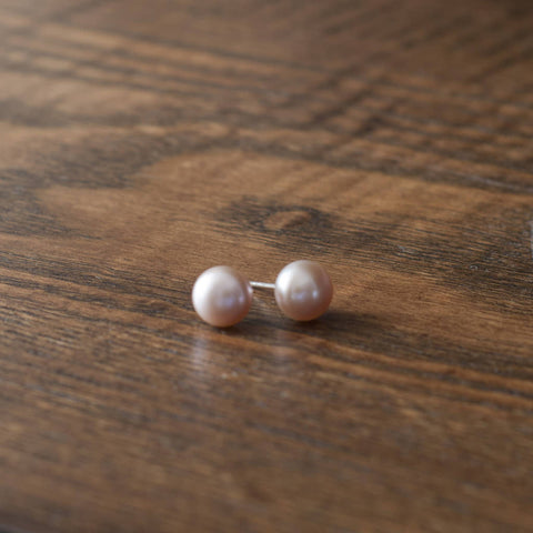 Pink Pearl Stud Earrings